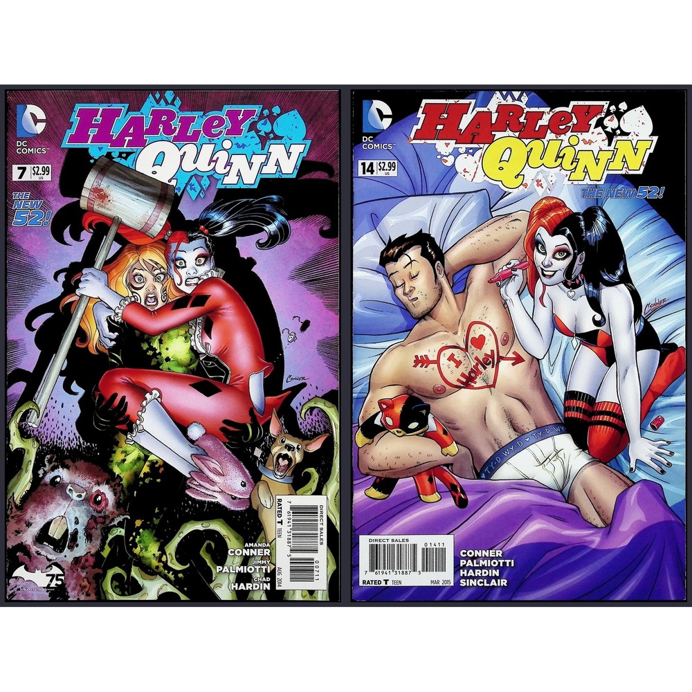 Harley Quinn 2X Comic Lot #7 14 Amanda Conner Jimmy Palmiotti Chad Hardin DC